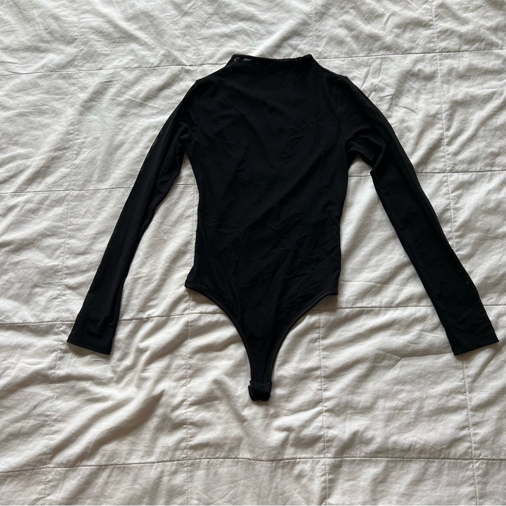Mesh High Neck Long Sleeve Bodysuit